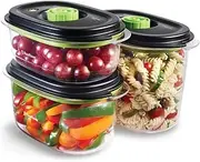 FoodSaver FFC026X Preserve & Marinate Vacuum Containers | 700 ml, 1.2 L & 1.8 L | Airtight BPA-Free Food Containers | Leak-Proof | Dishwasher-Safe | 3 Count, Transparent/Black