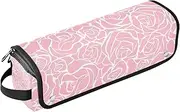 [sanluoli] Hair Tool Travel Bag and Heat Resistant Mat with Zipper Large Capacity Hair Tool Organizer Peach Rose Flower Contemporary