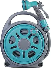 Garden Hose Reel,Azure Blue Hose Reel Garden,Hose Reel Retractable Garden Hose Outdoor Storage Outdoor Portable Car Wash Hose Storage Rack