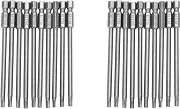 20Pcs 100mm Length 1/4 Inch Hex T20 Torx Security Screwdriver Bits, Silver Gray