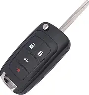 Replacement Keyless Flip Folding Key Shell Remote Key Fob Case 4 Buttons for 2010 2011 2012 2013 2014 Chevrolet Camaro Cruze Key
