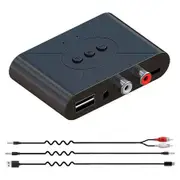 Bluetooth 5.3 Audio Receiver Wireless RCA Bluetooth Adapter for Stereo Wireless Audio Receiver, Bluetooth to Aux, USB Flash Drive