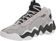 [adidas] Women's Exhibit B Mid Basketball Shoe, Grey/White/Black, 11