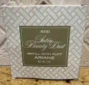 AVON ARIANE Satin Beauty Dust Body Powder REFILL PUFF 6-oz NEW Vintage Orig BOX