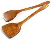 Wooden Spatula for Cooking Nonstick, Kitchen Wok Spatula Utensil Set,15" Wooden