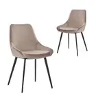 Simplife Daimyo Velvet Dining Chair - Taupe (Set of 2)