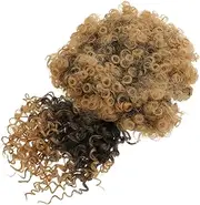 Vaguelly Puff Afro Curly Wig Hair Bun with Bang for Party Realistic High Puff Wigs for Women for Cosplay Unique Hairpiece for Stunning Looks