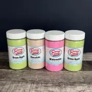Cotton Candy Express Floss Sugar 4-Pack 2 GREEN APPLE CHOCOLATE WATERMELON