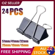 24 PCS Deli Foldback Fold Back Clips Color Steel Binder Bulldog Paper Clip 15mm