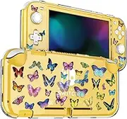 DLseego Case Compatible with Switch Lite 2019, HD Clear Hard PC Switch Lite Case, Minimalist Design, Butterfly Pattern, Scratch-Resistant and Shock-Absorbing Switch Lite Case, Colourful