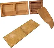FELTECHELECTR 4 Pcs Wooden Sauce Dishes Natural Color Dipping Bowls for Condiments Seasoning Plates for Snacks Appetizers Desserts Material for Home Entertaining