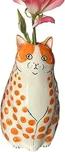 Polka Dot Cat Shape Flower Vase | Dot Pattern Resin Cat Vase,Cat Vase for Home Bookshelf Table Shelf Decor, Tiny Animal Vases for Cat Lovers