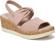 [Bzees] Women's Remix Wedge Sandal, Brown Linen, 8