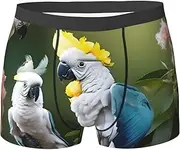 [HVTTIOR] Beautiful Cockatoo Bird Flower Print Various Men Briefs Breathable Stretch Underwear Lightweight for All Day Comfort