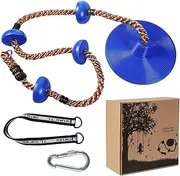 Climbing Rope Swings for Trees, TOPIND Kids Disc Swing Seat Set, Kids Outdoor Playground Swingset Accessories with 79in Rope for Parties, Birthdays, or Daily Exercise (Blue)
