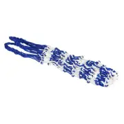 Lengthen Basketball Mesh Net Bag Carry Bag Ball Carrier, Blue White