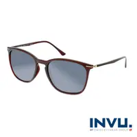在飛比找momo購物網優惠-【INVU】瑞士簡約絞鏈設計偏光太陽眼鏡(酒紅 B2110D