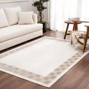 Size: 2'7" x 7'3" Runner - Azrika Beige Checkered Washable Rug