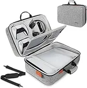 YOREPEK Hard Shell Carrying Case for PS5, Travel Bag Compatible with Playstation 5 Console Controller, Protective Storage Bag for PS5 Disk Digital Edition, Games, Headset and Gaming Accessories, Grey