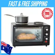 34L 1700W Portable Electric Rotisserie Grill/Toaster Oven/Dual Cooktop/Hot Plate