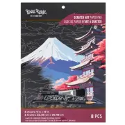 : Scratch Art Paper Pad - Global Iconic Views - 6 Designs Metallic Guided Ar