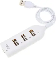 SHU-Store Fit for Hub Adapter USB Hub Mini USB 2.0 4-Port Splitter Fit for PC Laptop Notebook Receiver Computer Peripherals Accessories (Color : White)