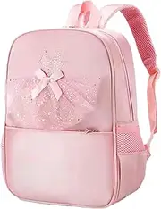 Lightweight Ballet Backpack, Adjustable Ballet Backpack, Girls Gymnastics Bag, 36x28x11 cm, Stylish and Functional Ballet Dance Backpack for Young Dancers with Ample Storage Space, Pink, Refer