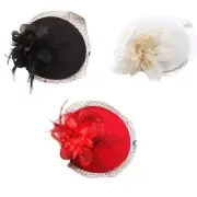 Floral Fascinators Hat with Veil Pillbox Hat Wedding Headwear Mrs. Maisel