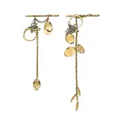 Fringed Chain Bird Hair Clip Vintage Side Hairpin Fashionable Hair Ornaments Hair Styling Clip Decorative Side Pin 2PCS Gold