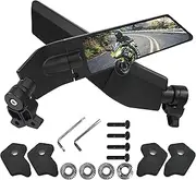 SPAUTO Motorcycle Side Mirrors, Adjustable Stealth Mirrors Fit for 2018-2023 KAWASAKI Ninja 400/650 ZX10R/ZX6R/ZX-636 Honda CBR600RR/CBR1000RR Wind Wing Mirror Rotating Black