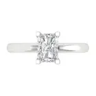 1 Emerald Wedding Bridal Designer Promise Engagement Ring 14k White Solid Gold
