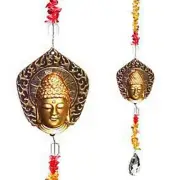 Metal Amitabah Light Catcher with Amber & Gold Beaded Strand 260mm+Pouch (SC049)