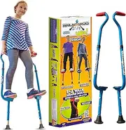 Geospace Adjustable Walkaroo Steel Wee Balance Stilts for Kids - Vert Lifters Indoor/Outdoor Play, Exercise, Steel Stilts for Kids- Up to 120 lbs, Height Adjustable Walking Stilts, Kids Stilts -Blue