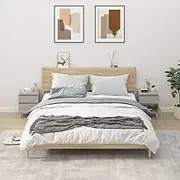 Bedside Cabinets 2 pcs Concrete Grey 40x35x50 cm with Engineered Wood and Metal Accents, Elegant Storage Solutions for Bedroom Decor, Moisture Resistant with Ample Storage