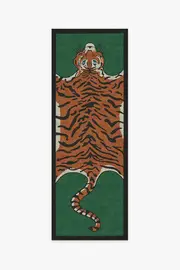 75' x 215' | Machine Washable Runner Rug | Kid & Pet Friendly | Indoor Rug | Jonathan Adler Tiger Emerald Rug | Ruggable