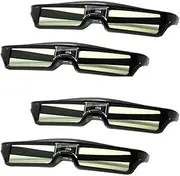 2pcs 3D Active Shutter Glasses DLP-Link 3D Glasses。Compatible for Xgimi Z4X/H1/Z5。3D Projectors (Color : 4pcs), fu88yyun01