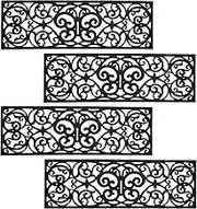 Hedume 4 Pack Rubber Stair Mats, Non Slip Stair Treads Mat, Rubber Scroll Doormat for Outdoor, Indoor, Entrance, Stairs (29" x 9.5")