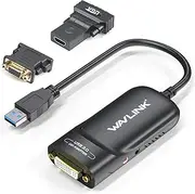 WAVLINK USB 3.0 to DVI/VGA/HDMI Video Graphic Adapter with Audio Port for Multiple Monitors, DisplayLink Chip up to 2048 x 1152, for Windows and MacOS
