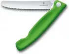 Swiss Classic Foldable Paring Knife with Wavy Edge, 11 cm Blade Length, Green,