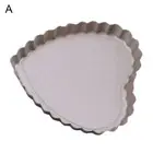 Non-stick Wavy Heart Round Egg Tart Cake Pan Baking Cheese Tray Pizza Bakeware 2