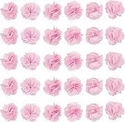 CRASPIRE 40pcs Fabric Flowers Pink 1.34" 3D Chiffon Flower Lace Trims Bridal Bouquets Cluster Flower DIY Sewing Lace Patch for DIY Crafts Headbands Wedding Veil Party Gift Wrapping