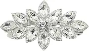 Faship Gorgeous Clear Crystal Floral Hair Barrette Clip