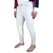 TuffRider Men's Claudio Knee Patch Breeches- White