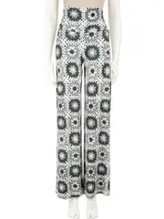 Grey Crochet Pattern Trousers