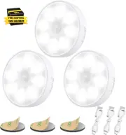 Upgraded Motion Sensor Light, 8 Leds, 3 Pack Rechargeable, 120 Detection, 3 Mode