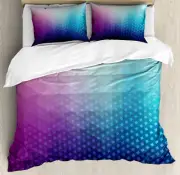 Abstract Duvet Cover Set with Pillow Shams Geometric Fractal Triangle Print