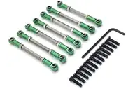 Metal Upgrade Front and Rear Steering Adjustable Links for WLtoys 1/10 104001 104002 RC Car Parts(Green)