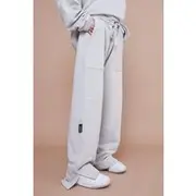 Mens Taupe Relaxed Fit Split Hem Heavyweight Jogger