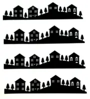 Houses & Trees Paper Die Cut Embellishment Crafts Scrapbooking Invitation Photo