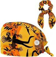 [YTYVAGT] Scrub Caps Women,Scrub Hats Suitable for Women,African Dance Mandala Flower